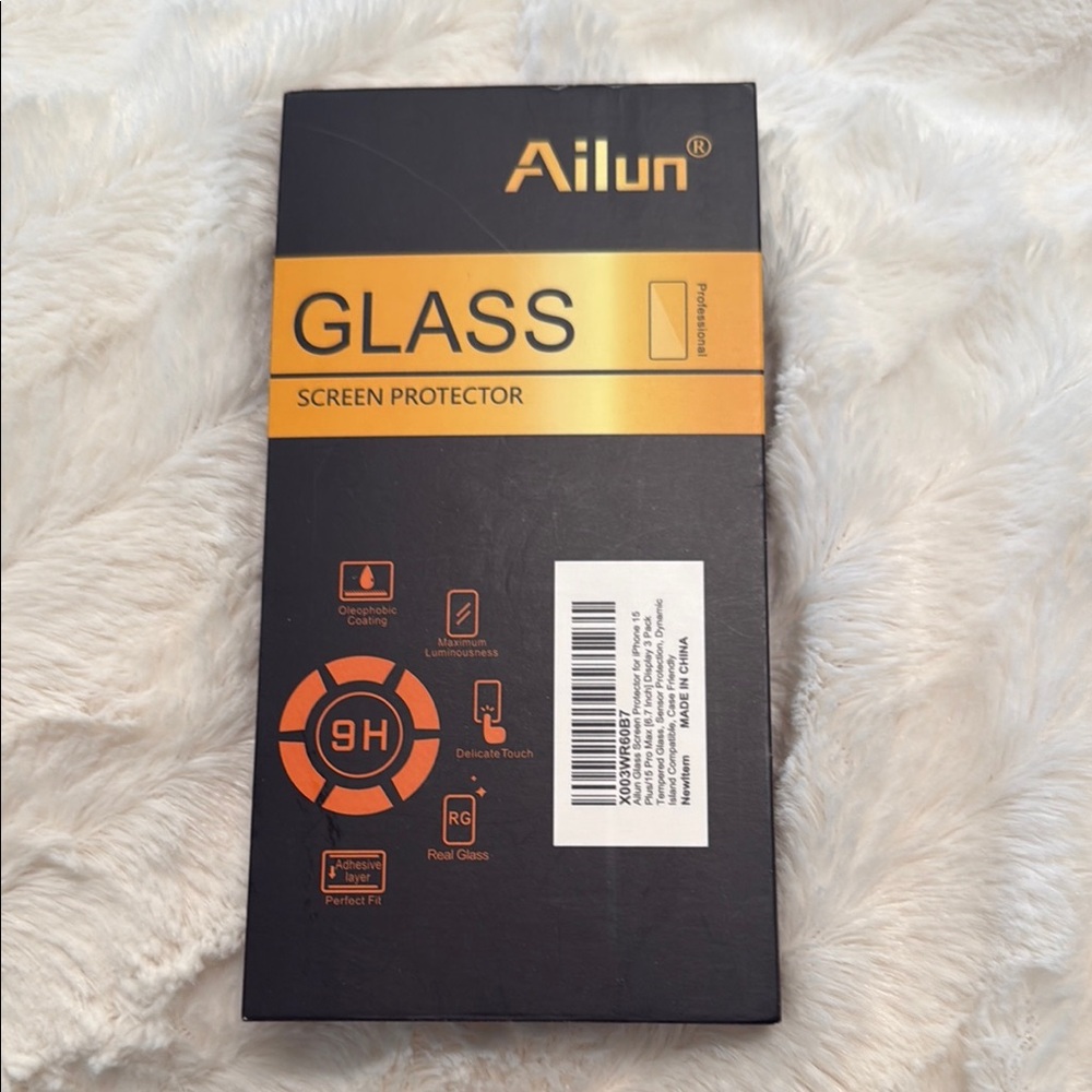 Ailun Black and Orange Glass Screen Protector